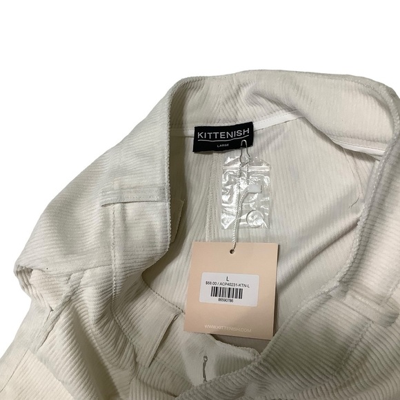 NWT Kittenish Corduroy Pant Cords Sz Large Ivory Cream - Picture 3 of 6